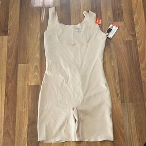 Skinnygirl Nude Beige Shaping Tank Short Bodysuit